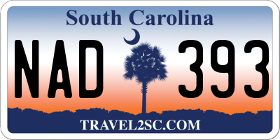 SC license plate NAD393