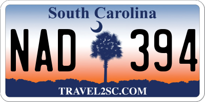 SC license plate NAD394