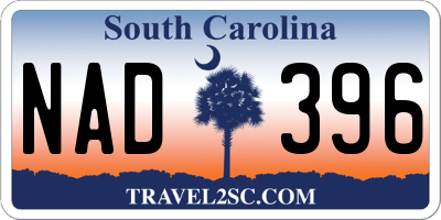 SC license plate NAD396
