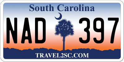 SC license plate NAD397