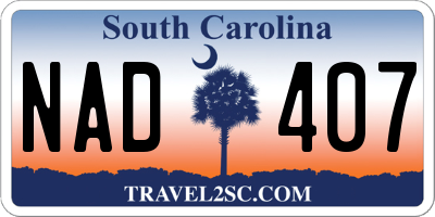SC license plate NAD407