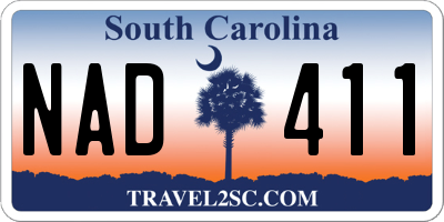 SC license plate NAD411