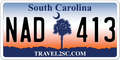 SC license plate NAD413