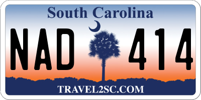 SC license plate NAD414