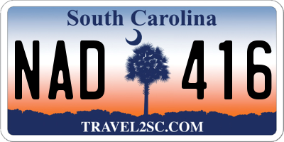 SC license plate NAD416