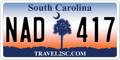 SC license plate NAD417