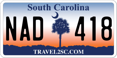 SC license plate NAD418