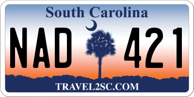 SC license plate NAD421