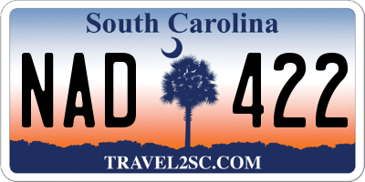 SC license plate NAD422