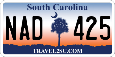 SC license plate NAD425