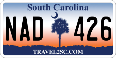 SC license plate NAD426