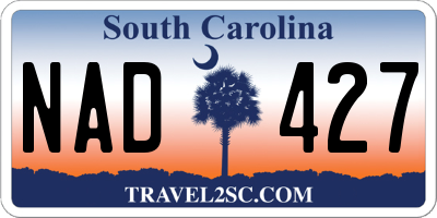 SC license plate NAD427