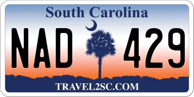 SC license plate NAD429