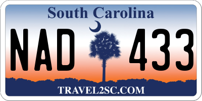 SC license plate NAD433