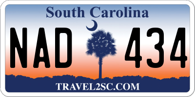 SC license plate NAD434