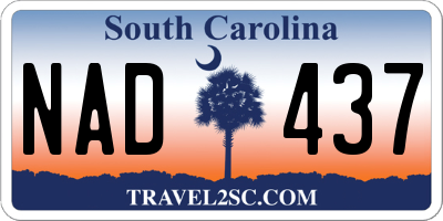 SC license plate NAD437