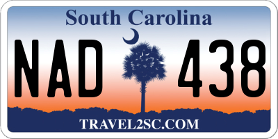 SC license plate NAD438