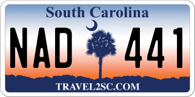 SC license plate NAD441