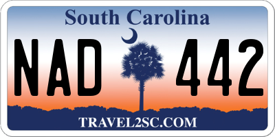 SC license plate NAD442