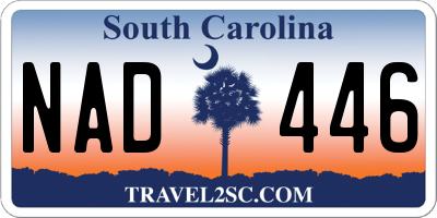 SC license plate NAD446