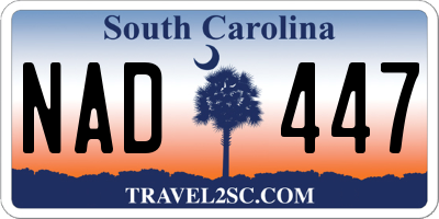 SC license plate NAD447