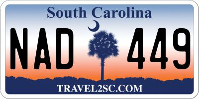 SC license plate NAD449