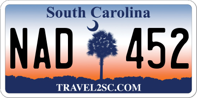 SC license plate NAD452