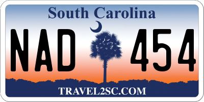 SC license plate NAD454