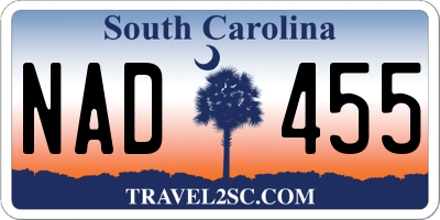 SC license plate NAD455