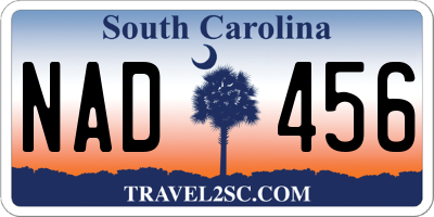 SC license plate NAD456