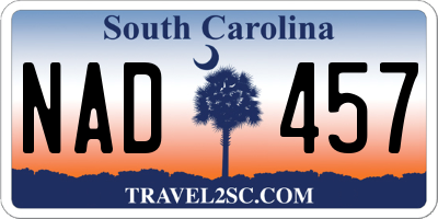 SC license plate NAD457