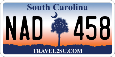 SC license plate NAD458