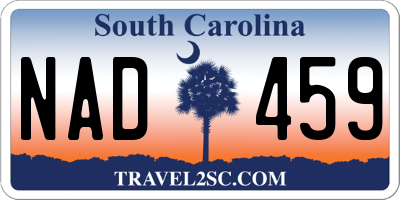 SC license plate NAD459