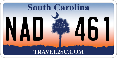 SC license plate NAD461