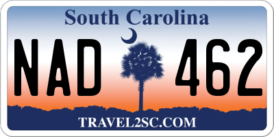 SC license plate NAD462