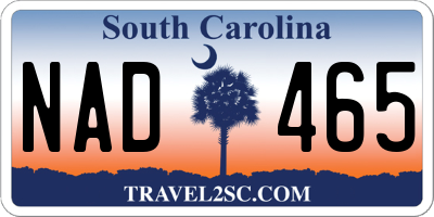 SC license plate NAD465
