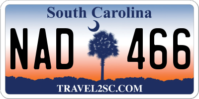 SC license plate NAD466