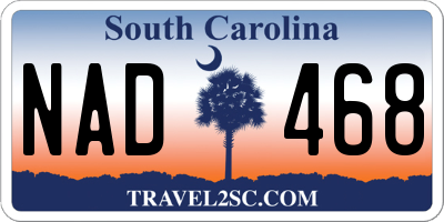 SC license plate NAD468