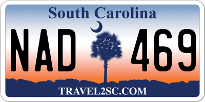 SC license plate NAD469