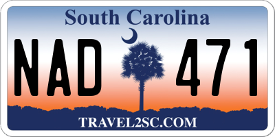 SC license plate NAD471