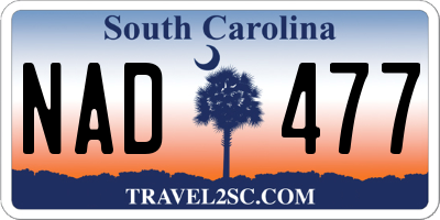 SC license plate NAD477
