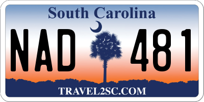 SC license plate NAD481