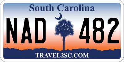 SC license plate NAD482