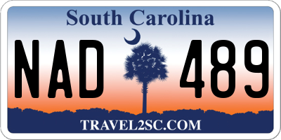 SC license plate NAD489