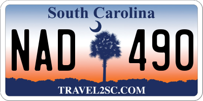 SC license plate NAD490