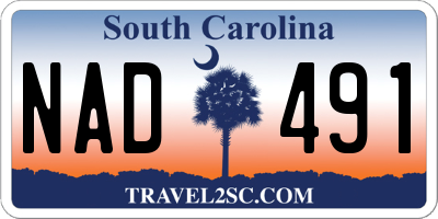 SC license plate NAD491