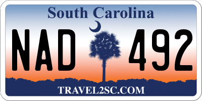SC license plate NAD492