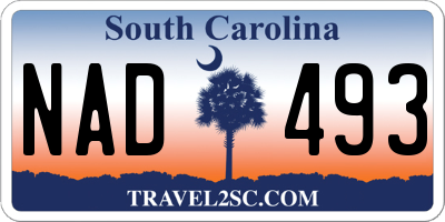 SC license plate NAD493