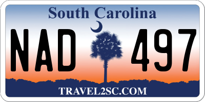 SC license plate NAD497