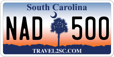 SC license plate NAD500